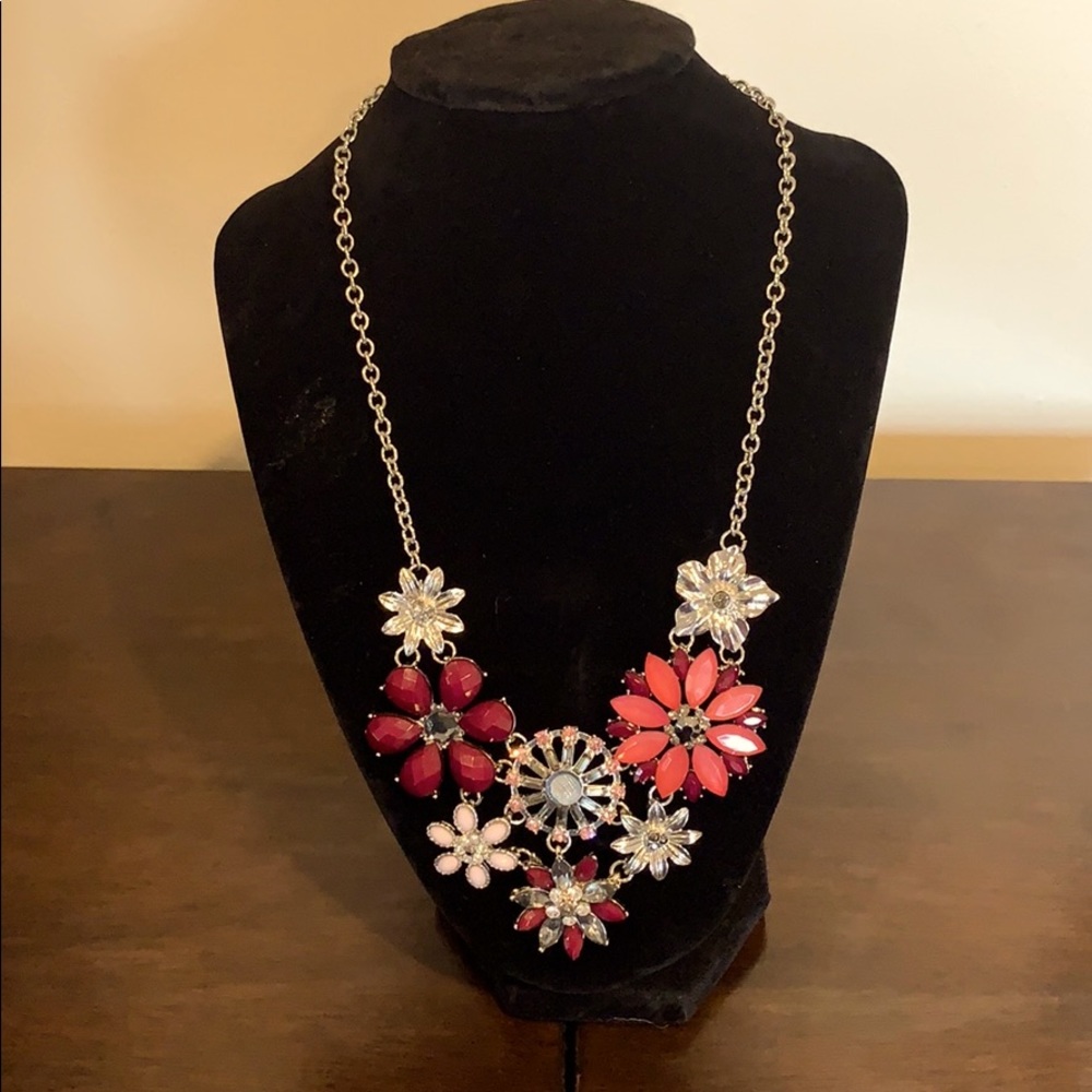 Silvertone Floral Necklace